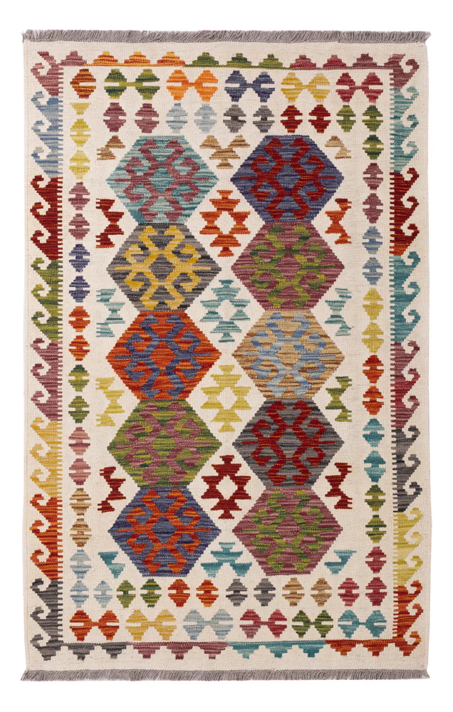 Kelim Teppich - Splash - 155 x 97 cm - bunt
