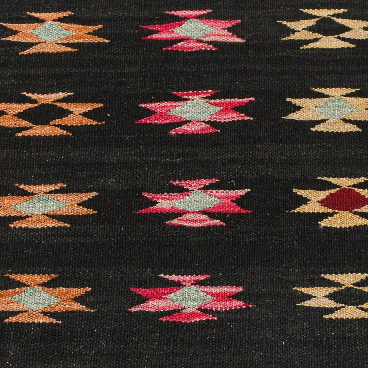 Kelim Teppich - Splash 195 x 85 cm - schwarz - Image 2
