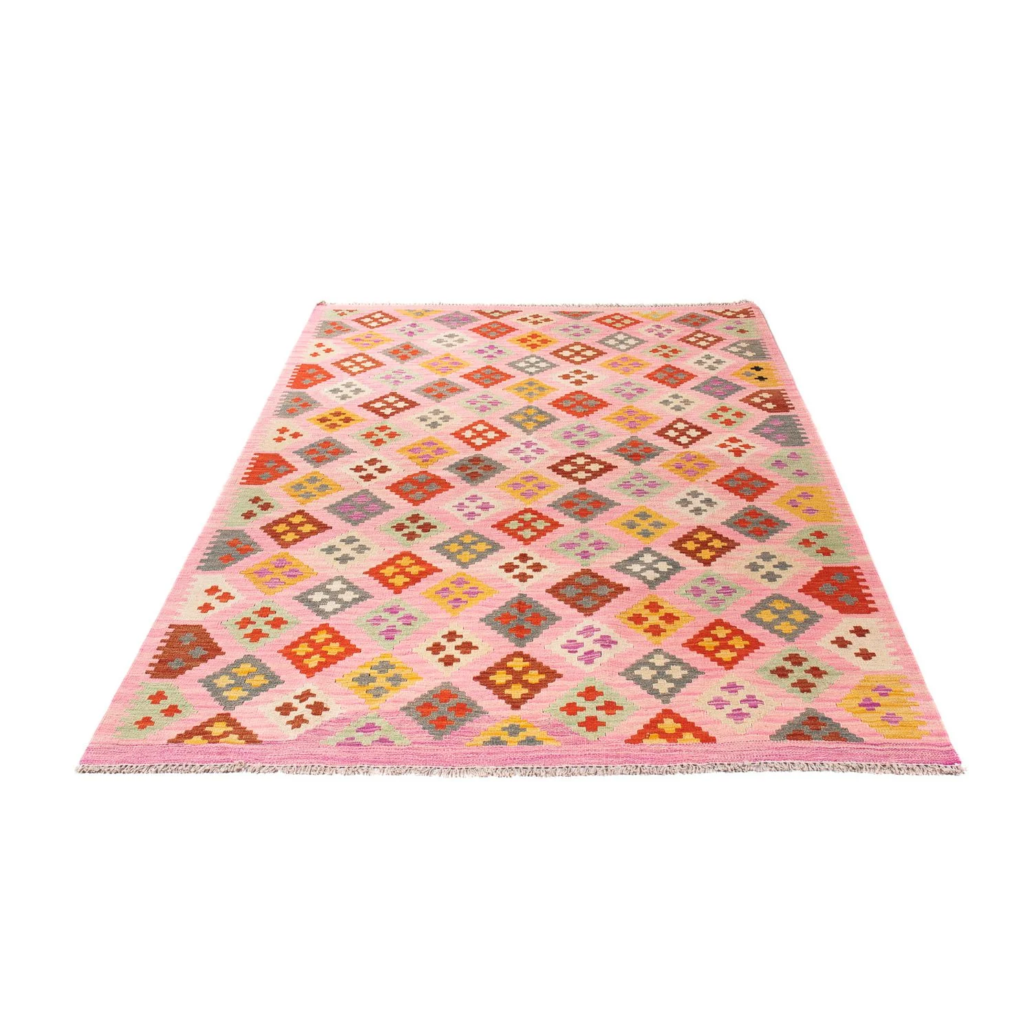Kelim Teppich - Splash 204 x 148 cm - rosa - Image 5