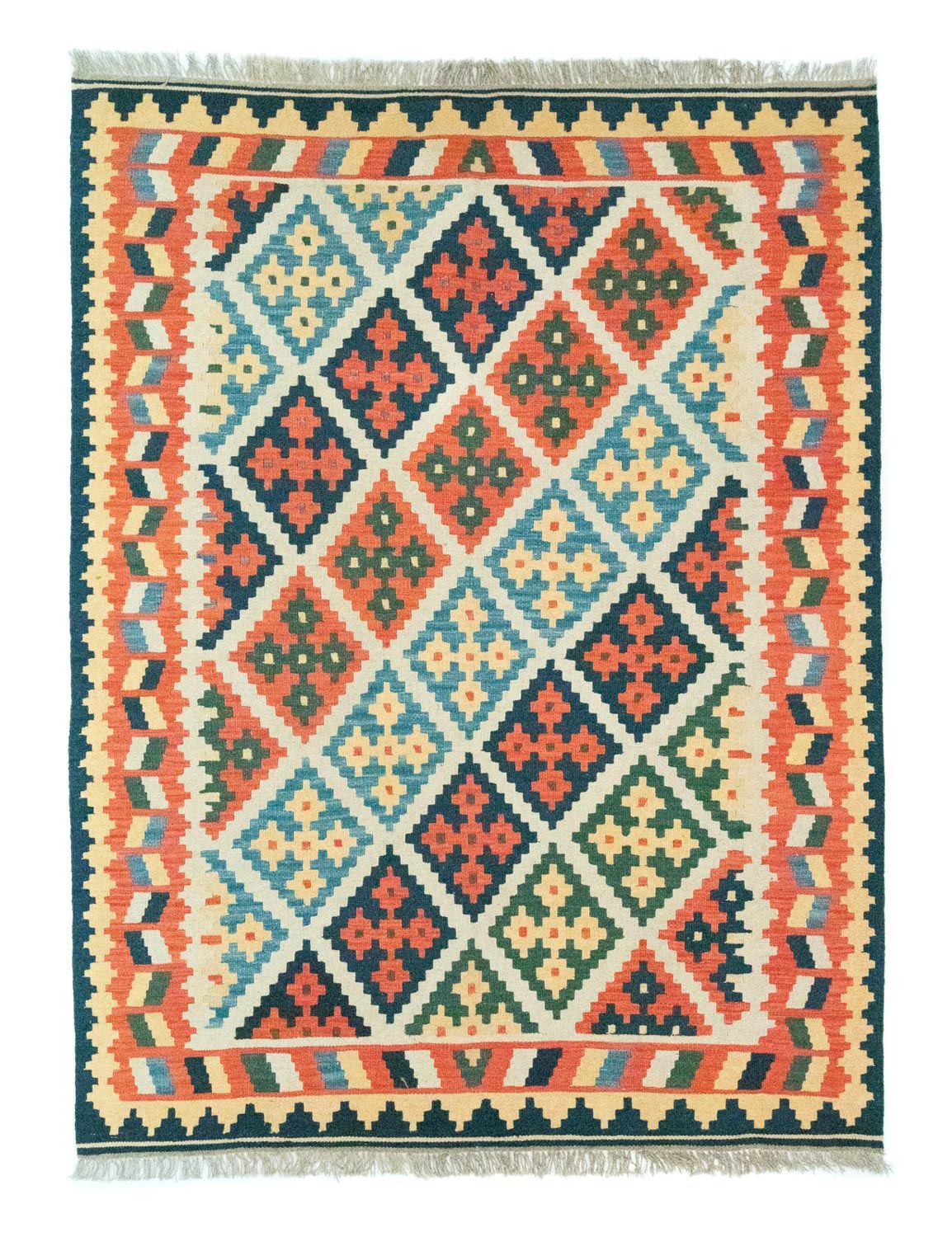 Kelim Teppich - Splash 205 x 157 cm - beige