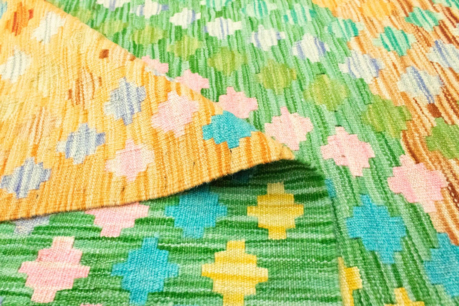 Kelim Afghan Teppich 299x250cm - Image 4