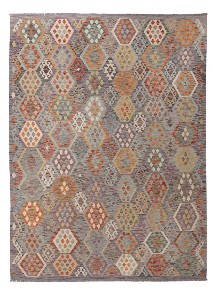 Kelim Teppich - Splash - 346 x 257 cm - bunt