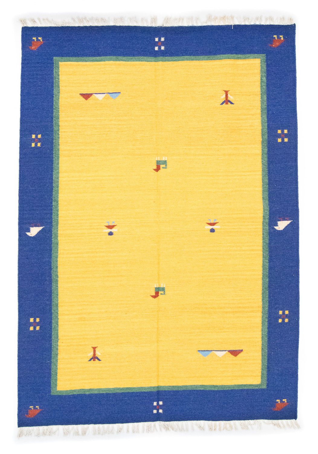 Kelim Teppich - Trendy 200 x 140 cm - gelb