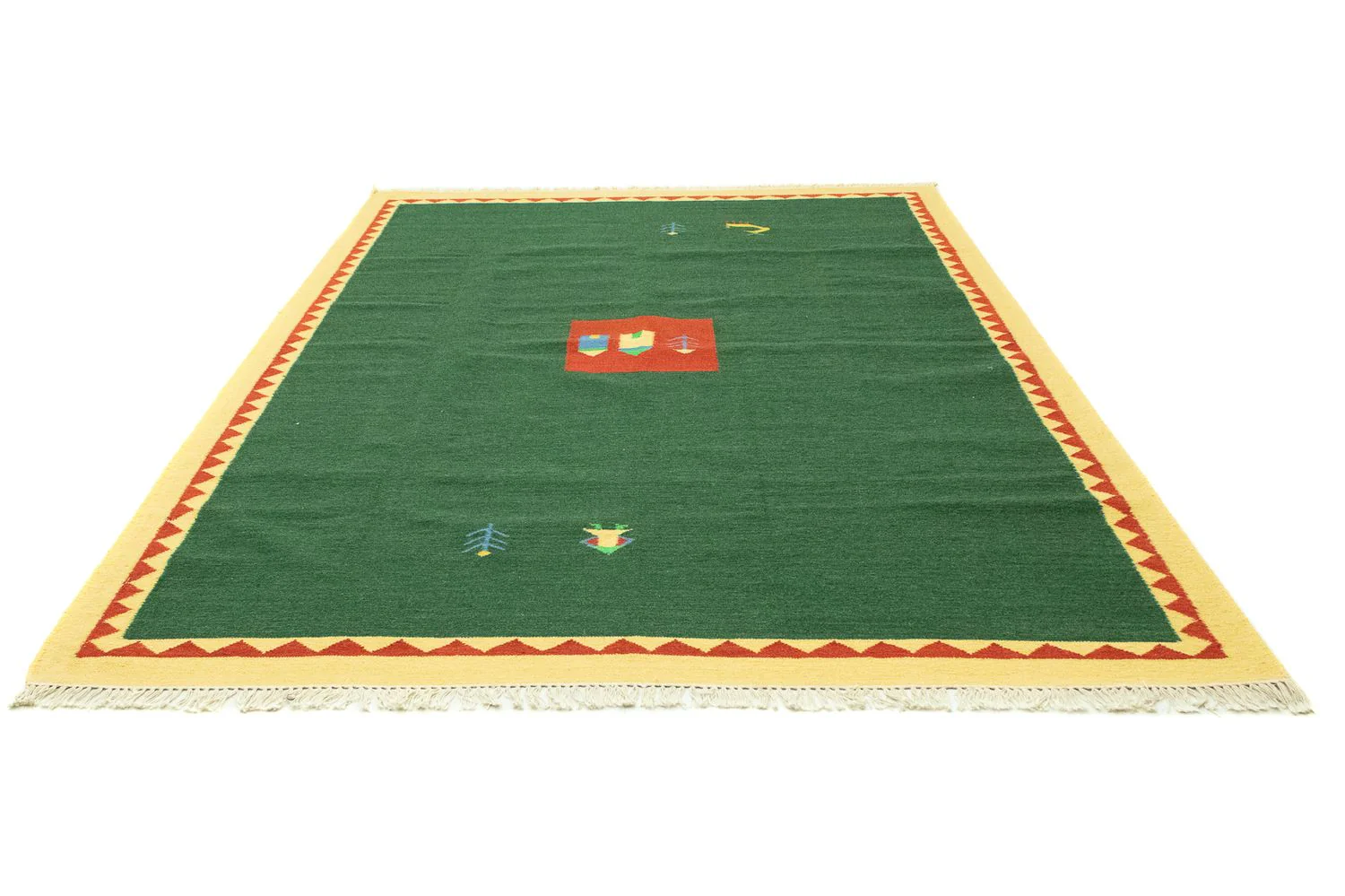 Kelim Teppich - Trendy 300 x 200 cm - dunkelgrün - Image 2