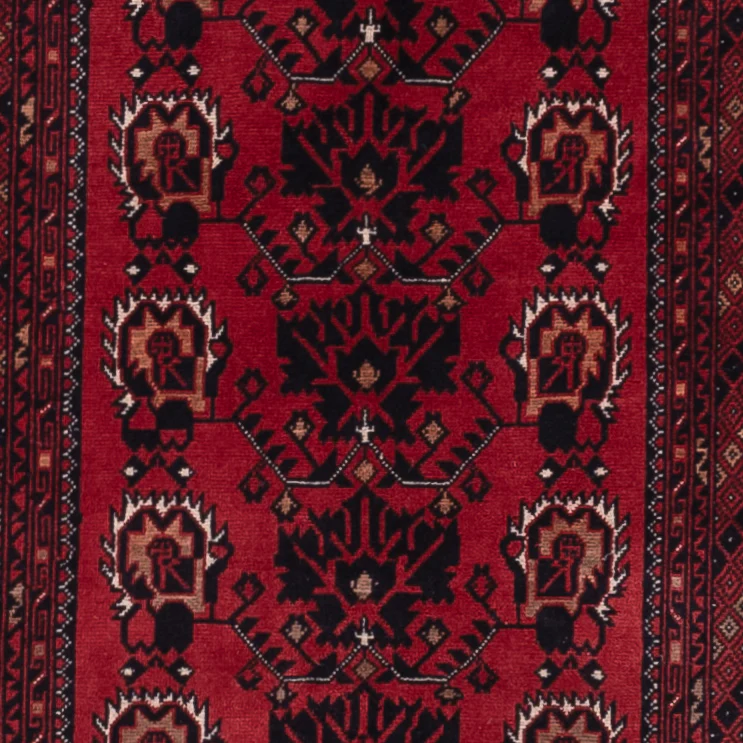 Läufer Afghan - 300 x 82 cm - dunkelrot - Image 2