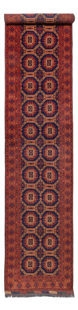 Afghan Teppich 409x86cm - Orientteppich