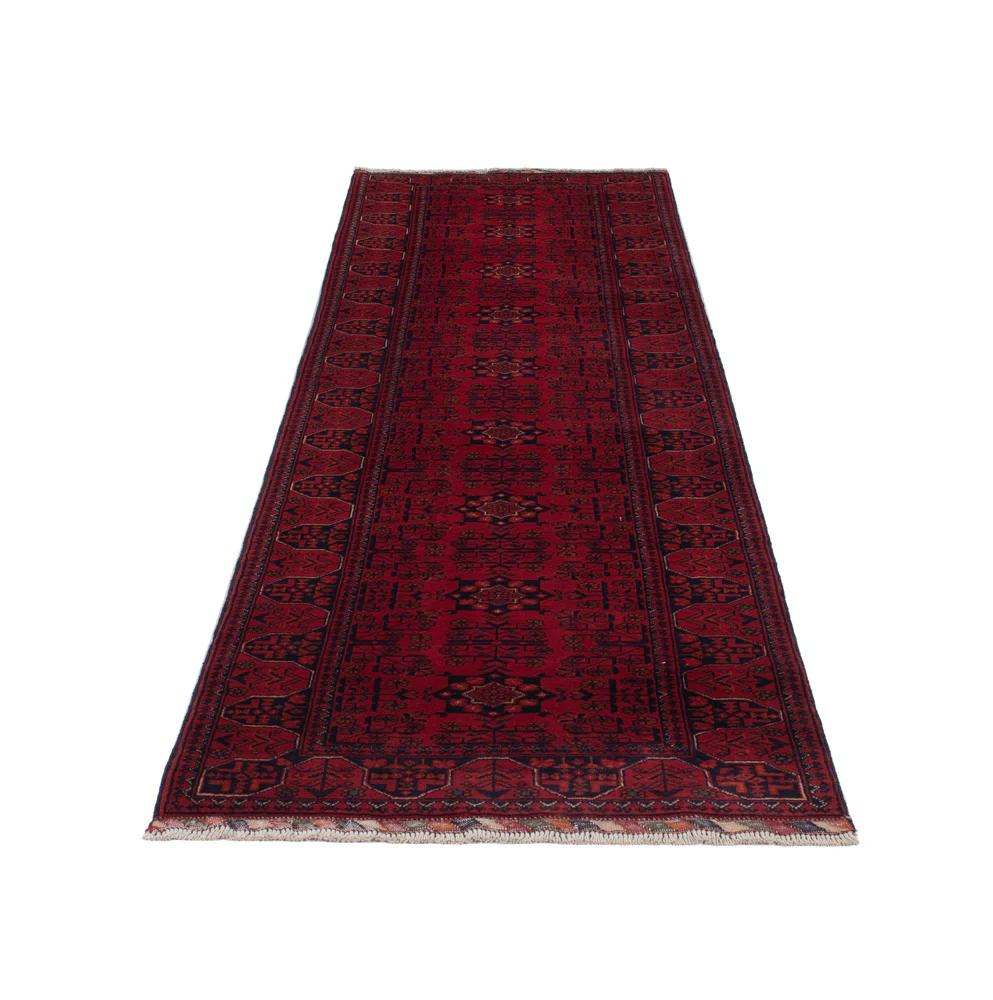 Läufer Afghan - Kunduz - 294 x 84 cm - dunkelrot - Image 6