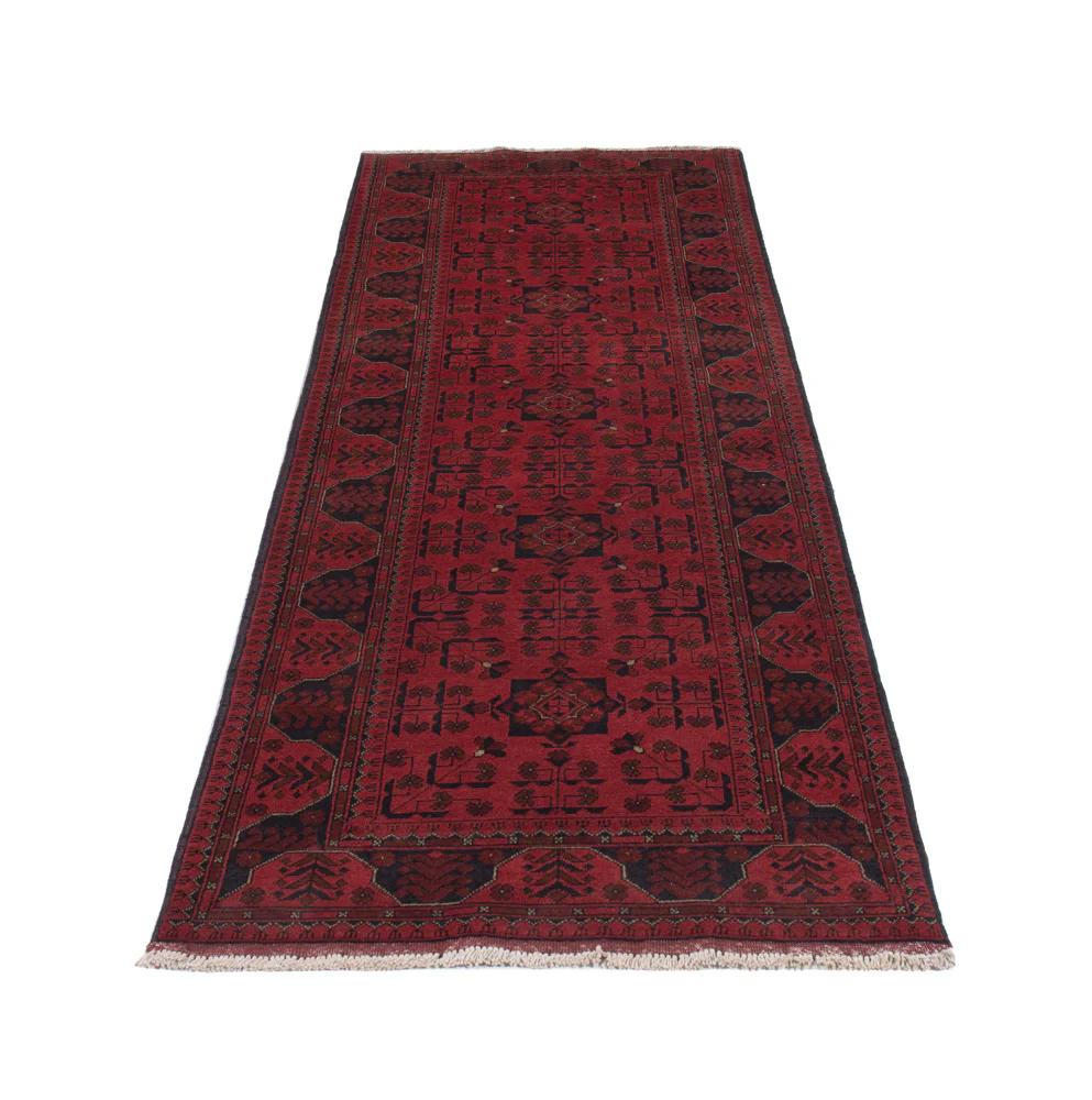 Läufer Afghan - Kunduz - 295 x 79 cm - dunkelrot - Image 6