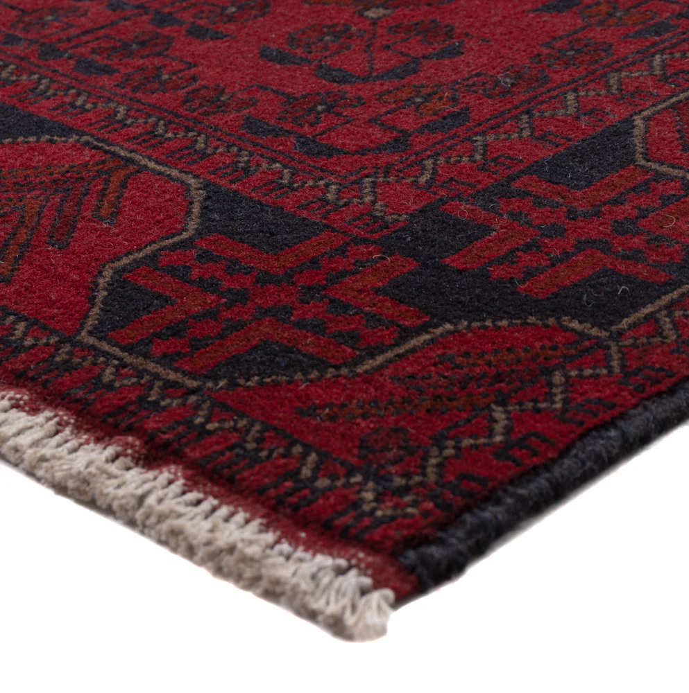 Läufer Afghan - Kunduz - 390 x 80 cm - dunkelrot - Image 4