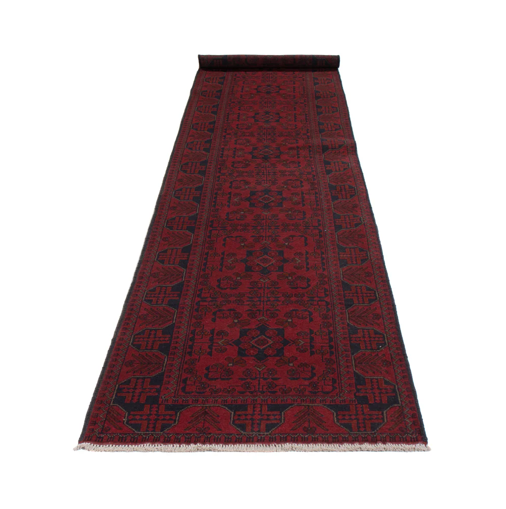 Läufer Afghan - Kunduz - 390 x 80 cm - dunkelrot - Image 6