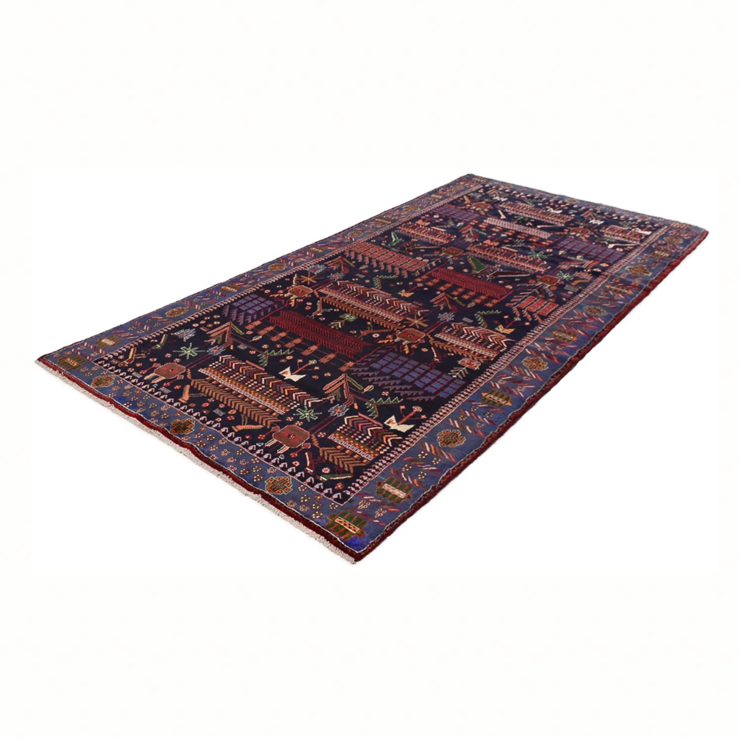 Läufer Perser - Nomadic - 382 x 168 cm - dunkelrot - Image 5