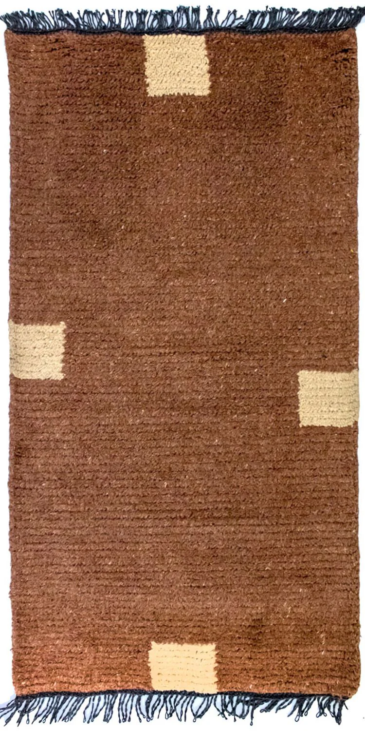 Nepal Teppich 140 x 70 cm - braun