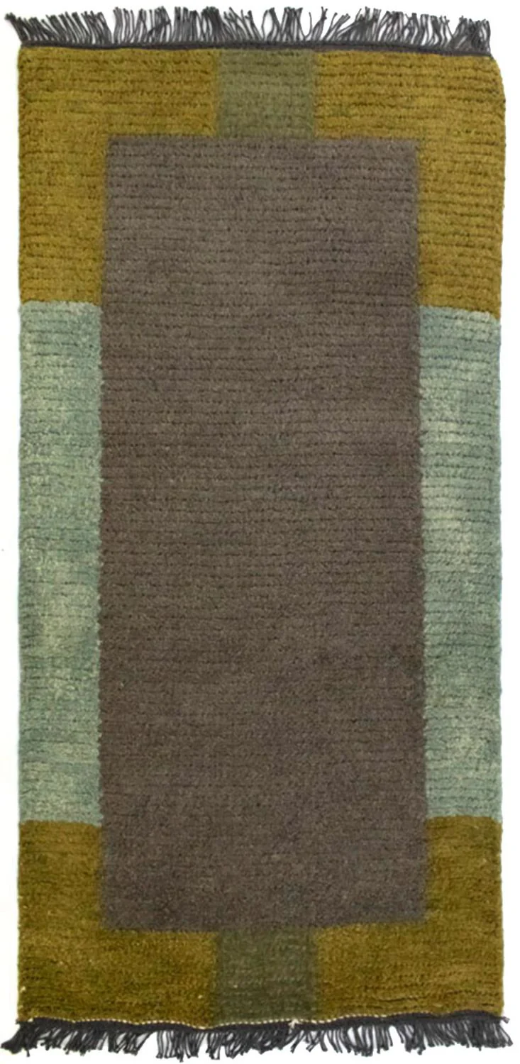 Nepal Teppich 140 x 70 cm - grau