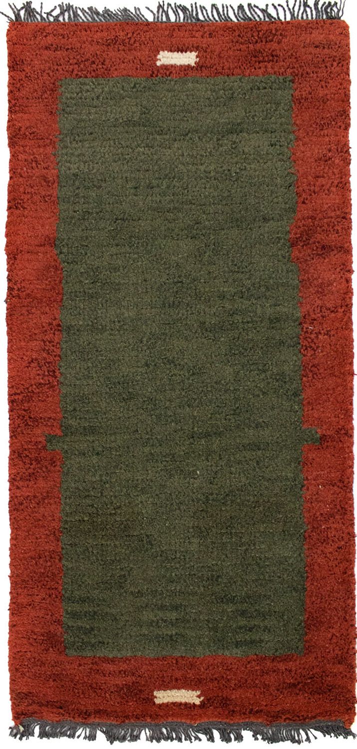 Nepal Teppich 140 x 70 cm - grün