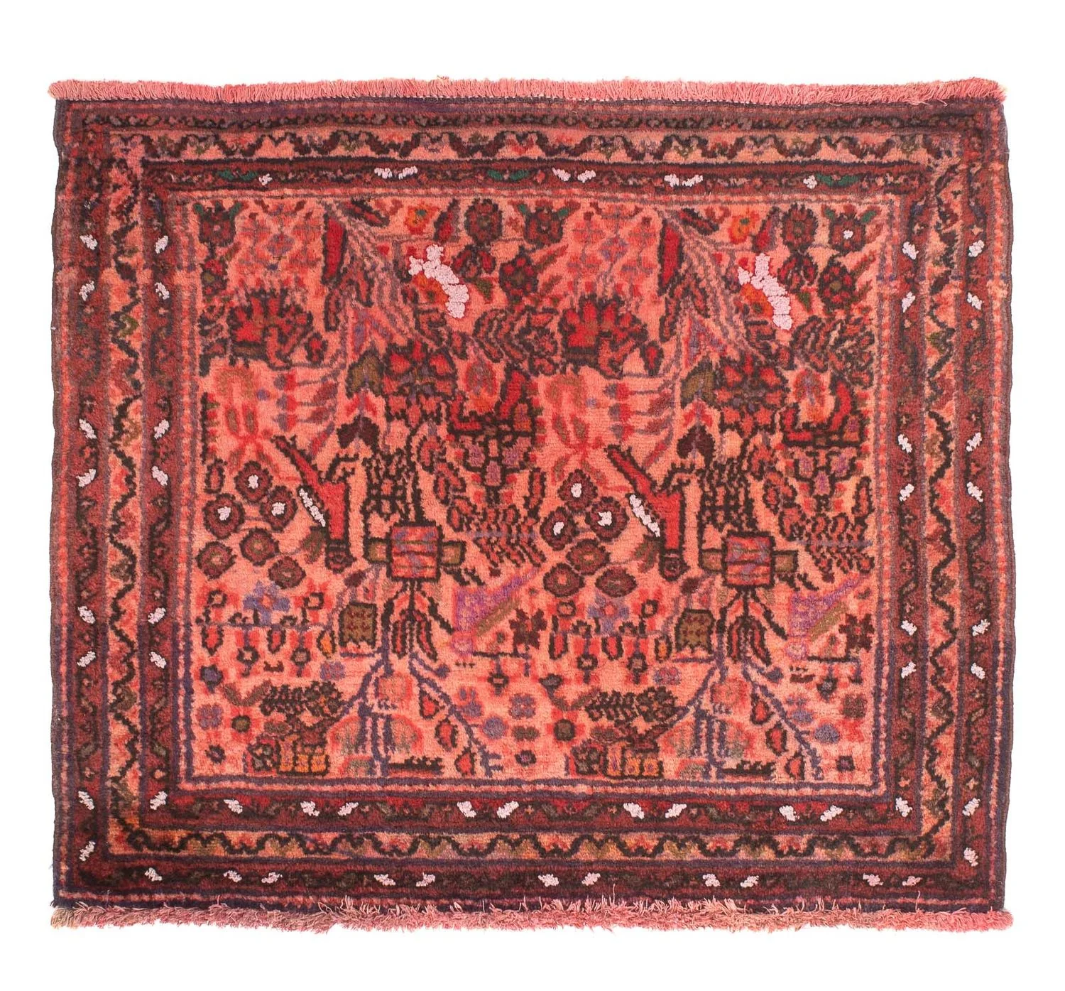 Orientteppich 80 x 68 cm - hellrot