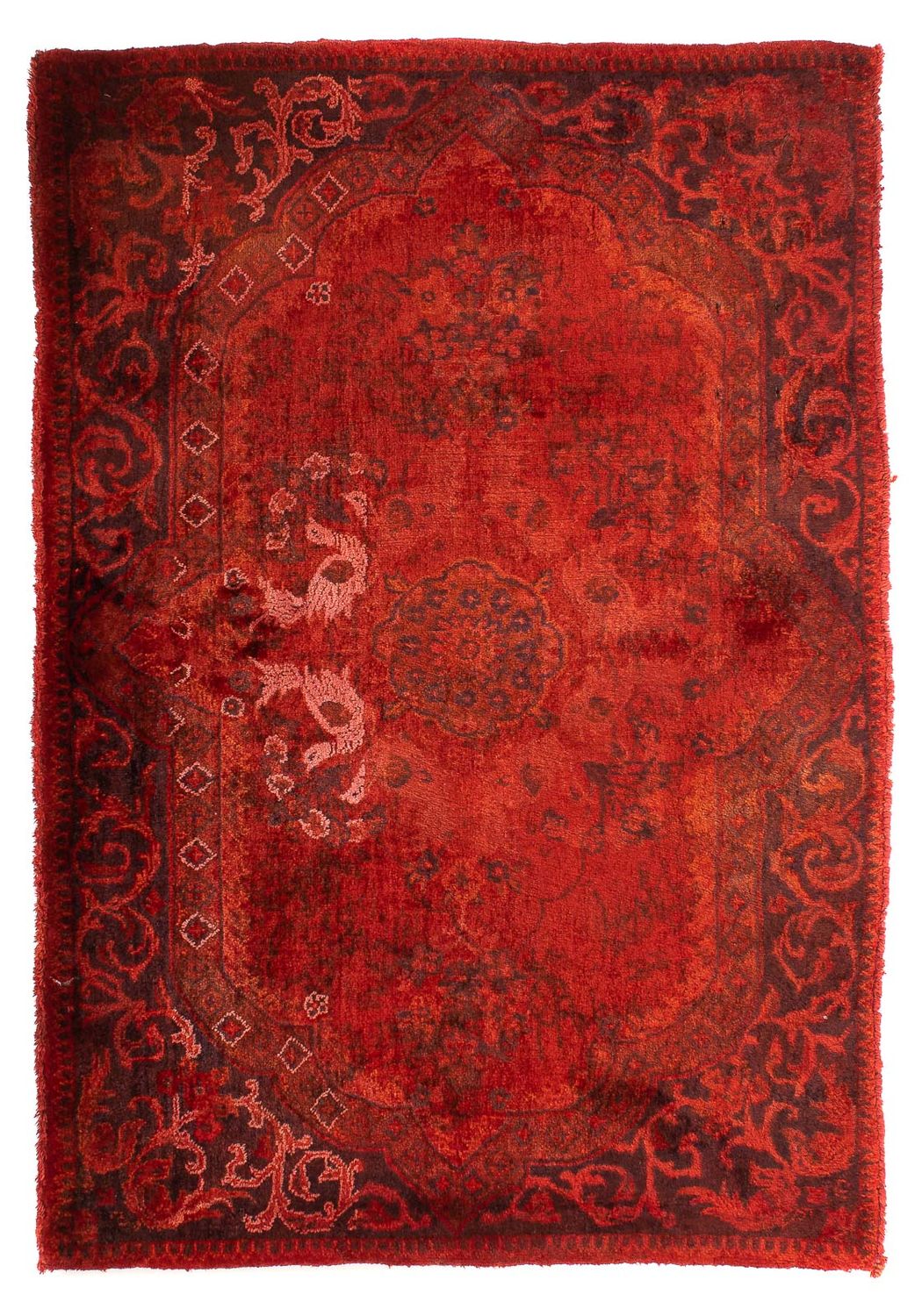 Orientteppich 93 x 60 cm - dunkelrot