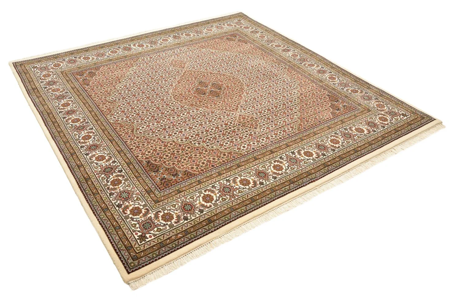 Orientteppich - Täbriz quadratisch  - 203 x 201 cm - dunkelbeige - Image 4
