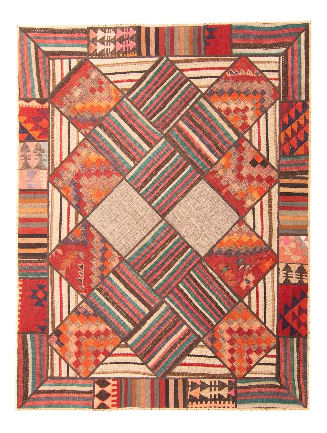 Patchwork Teppich 200 x 150 cm - mehrfarbig