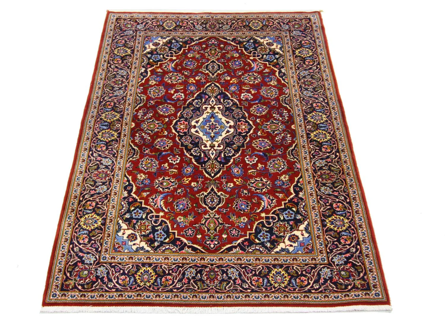 Perserteppich - Keshan 204 x 138 cm - blau