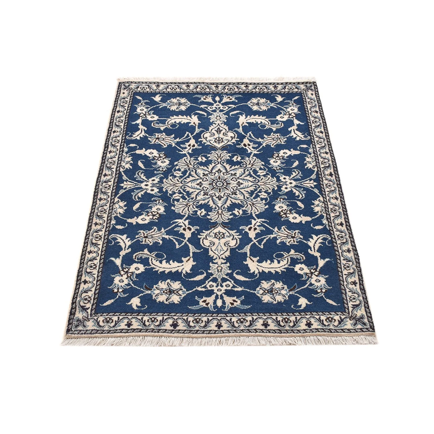 Perserteppich - Nain - 133 x 90 cm - blau - Image 4