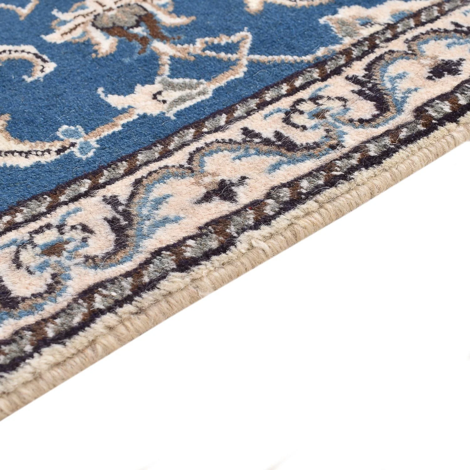 Perserteppich - Nain - 136 x 70 cm - blau - Image 3
