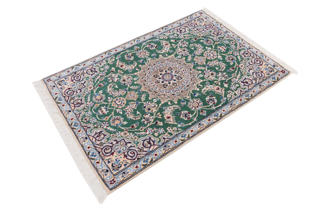Perserteppich - Nain - 136 x 88 cm - grün - Image 3
