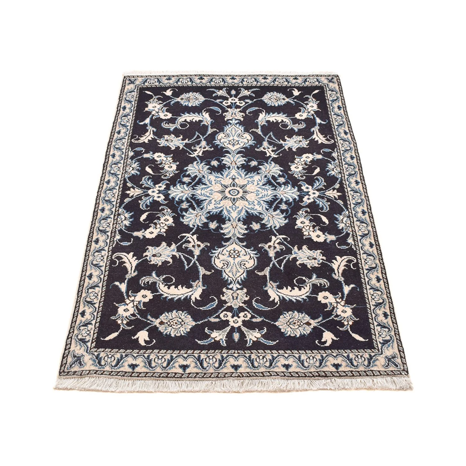 Perserteppich - Nain - 141 x 90 cm - dunkelblau - Image 5