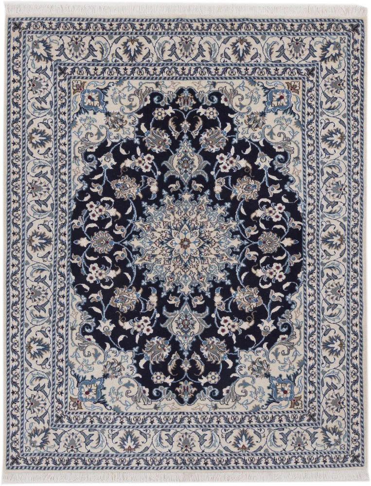 Perserteppich - Nain - 193 x 150 cm - dunkelblau