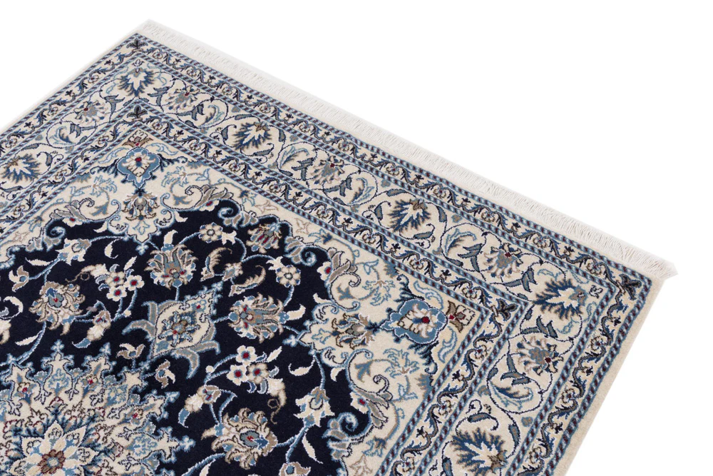 Perserteppich - Nain - 193 x 150 cm - dunkelblau - Image 4