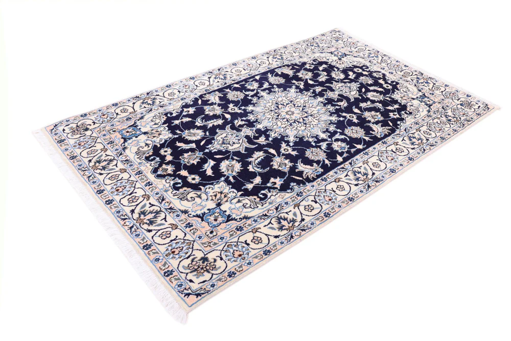 Perserteppich - Nain - 202 x 119 cm - dunkelblau - Image 3