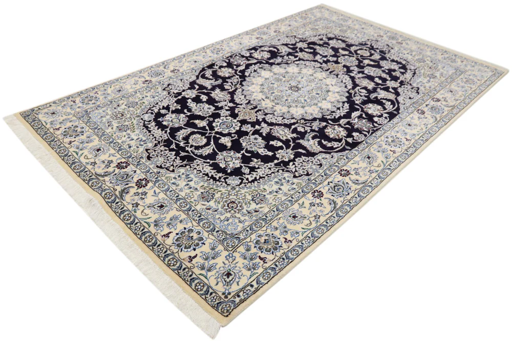 Perserteppich - Nain - 246 x 154 cm - dunkelblau - Image 3