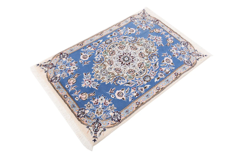 Perserteppich - Nain - 90 x 60 cm - blau - Image 2