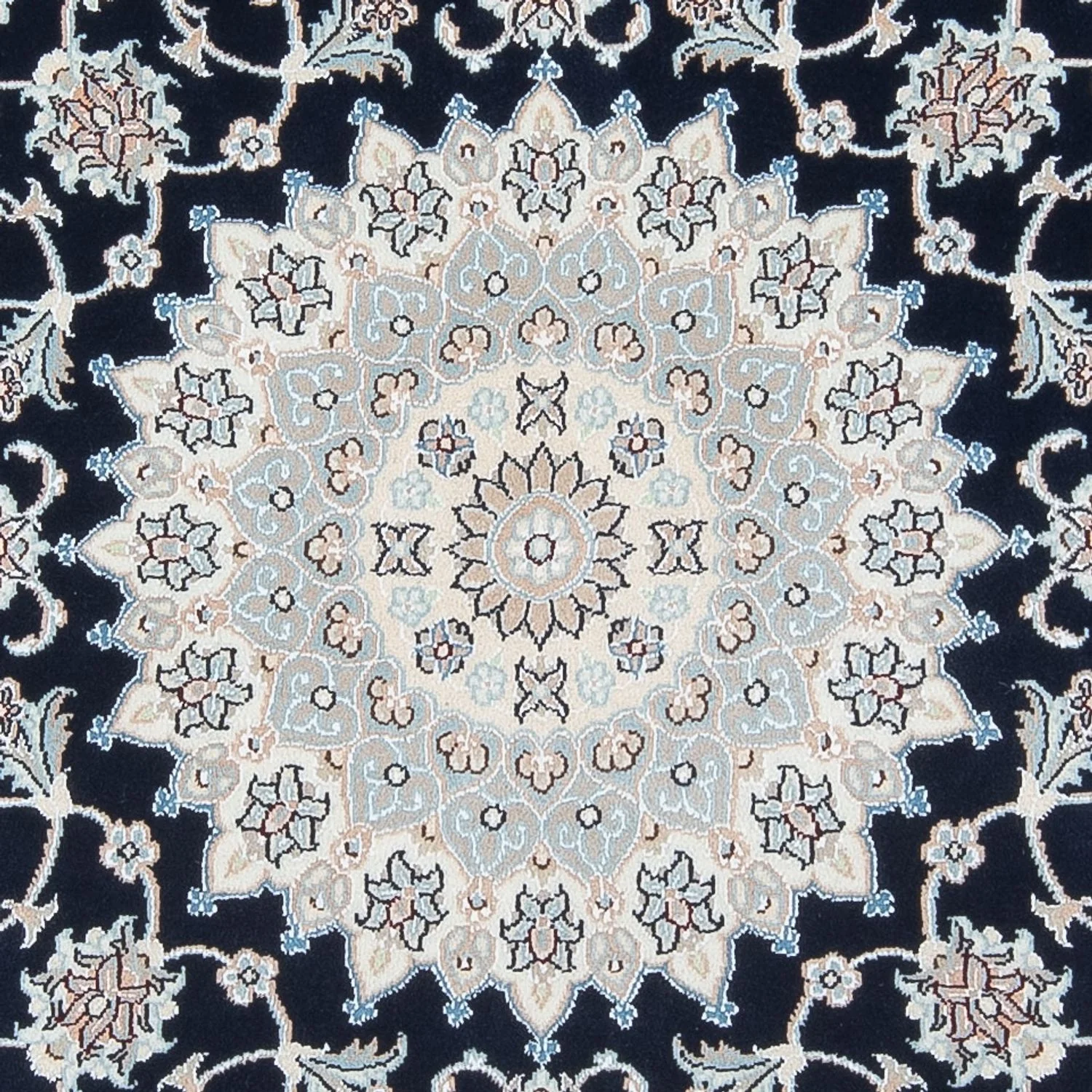 Perserteppich - Nain - Premium rund  - 150 x 150 cm - dunkelblau - Image 2
