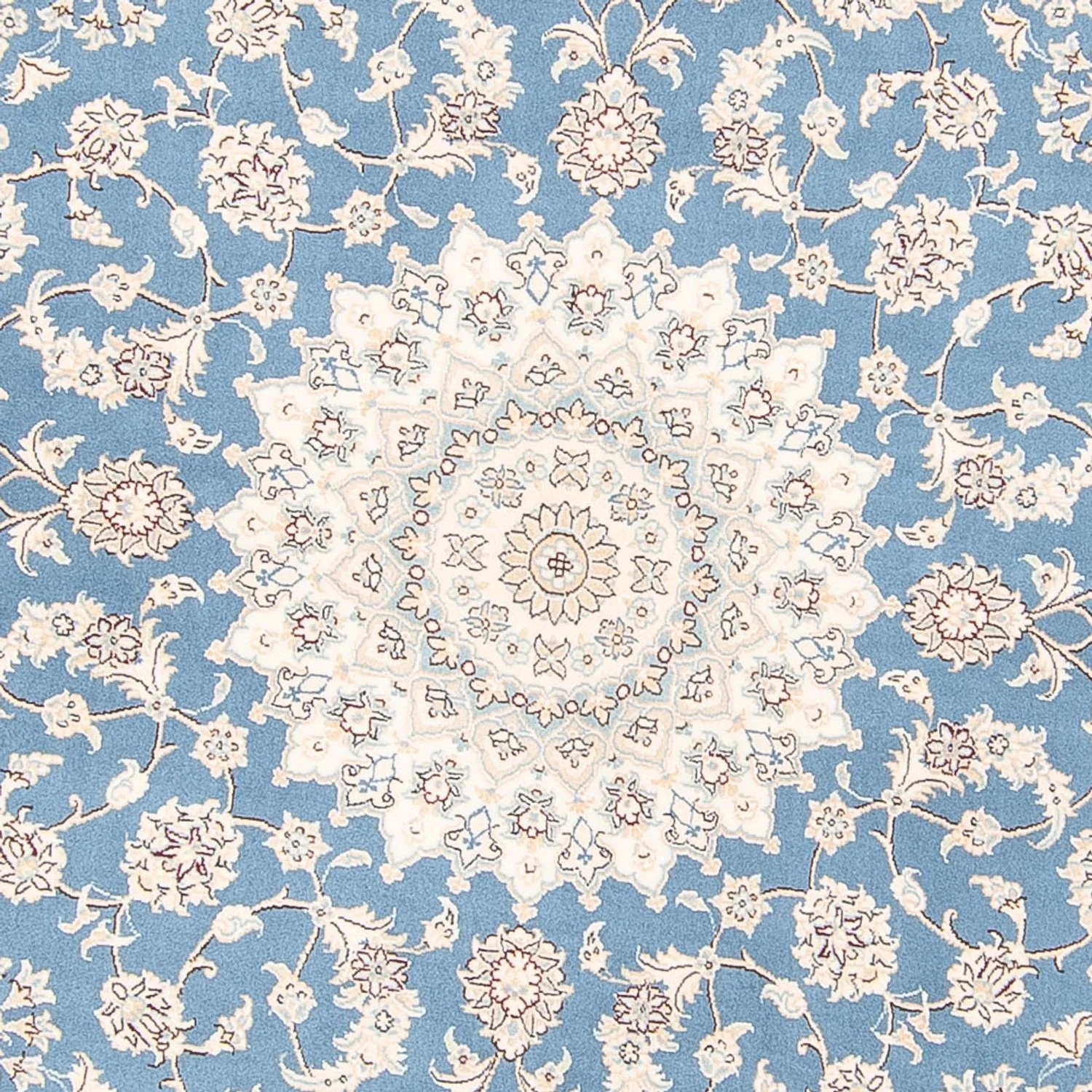 Perserteppich - Nain rund  - 200 x 200 cm - hellblau - Image 2