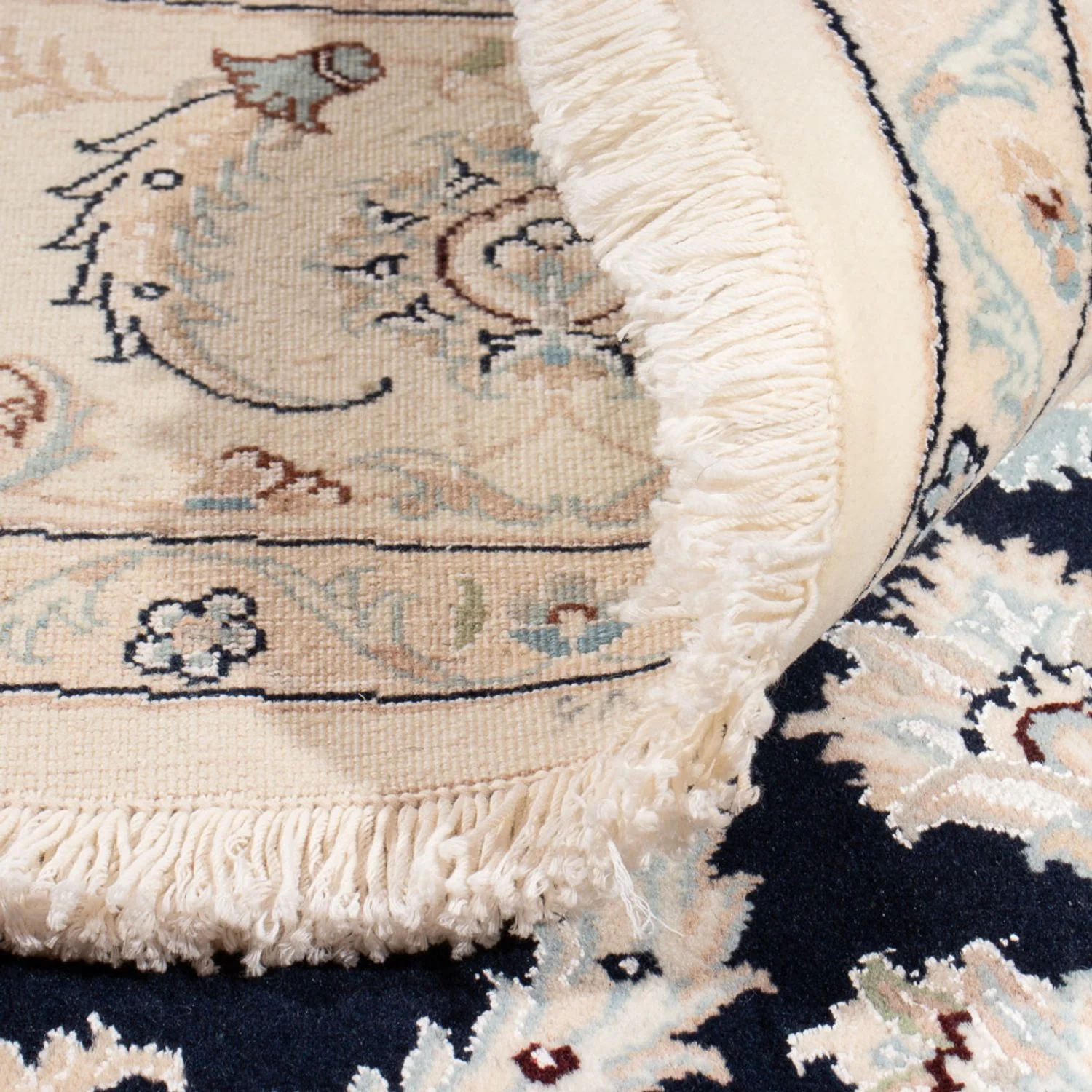 Perserteppich - Nain rund  - 202 x 202 cm - dunkelblau - Image 4
