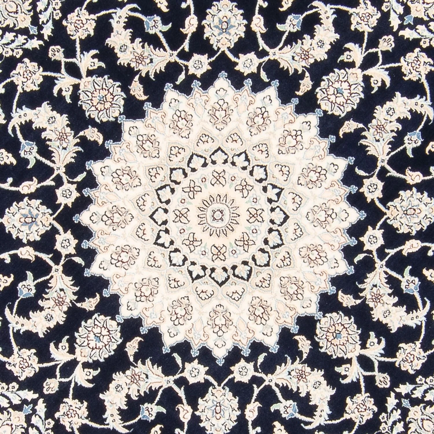 Perserteppich - Nain rund  - 204 x 195 cm - dunkelblau - Image 2