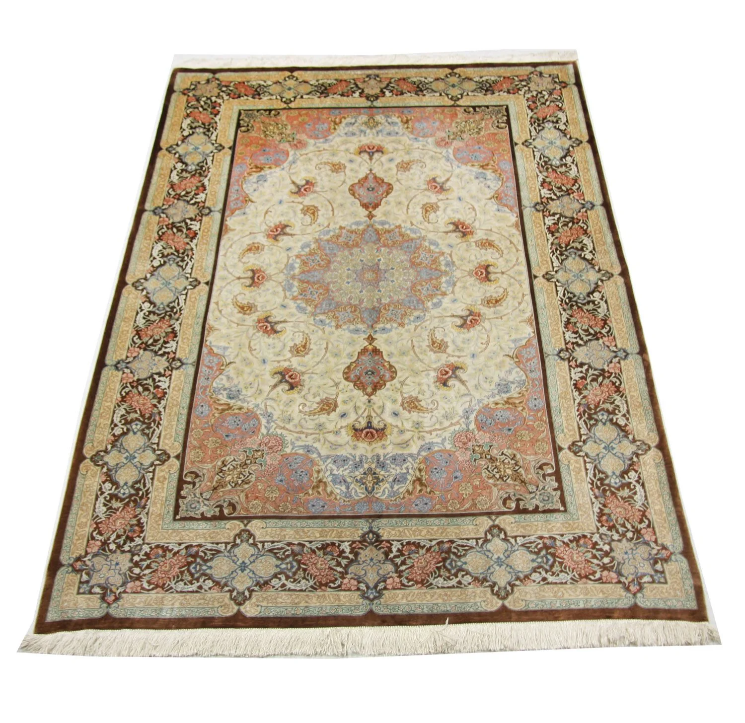 Seidenteppich - Ghom Seide - Premium 240 x 155 cm Teppich Wohnzimmer