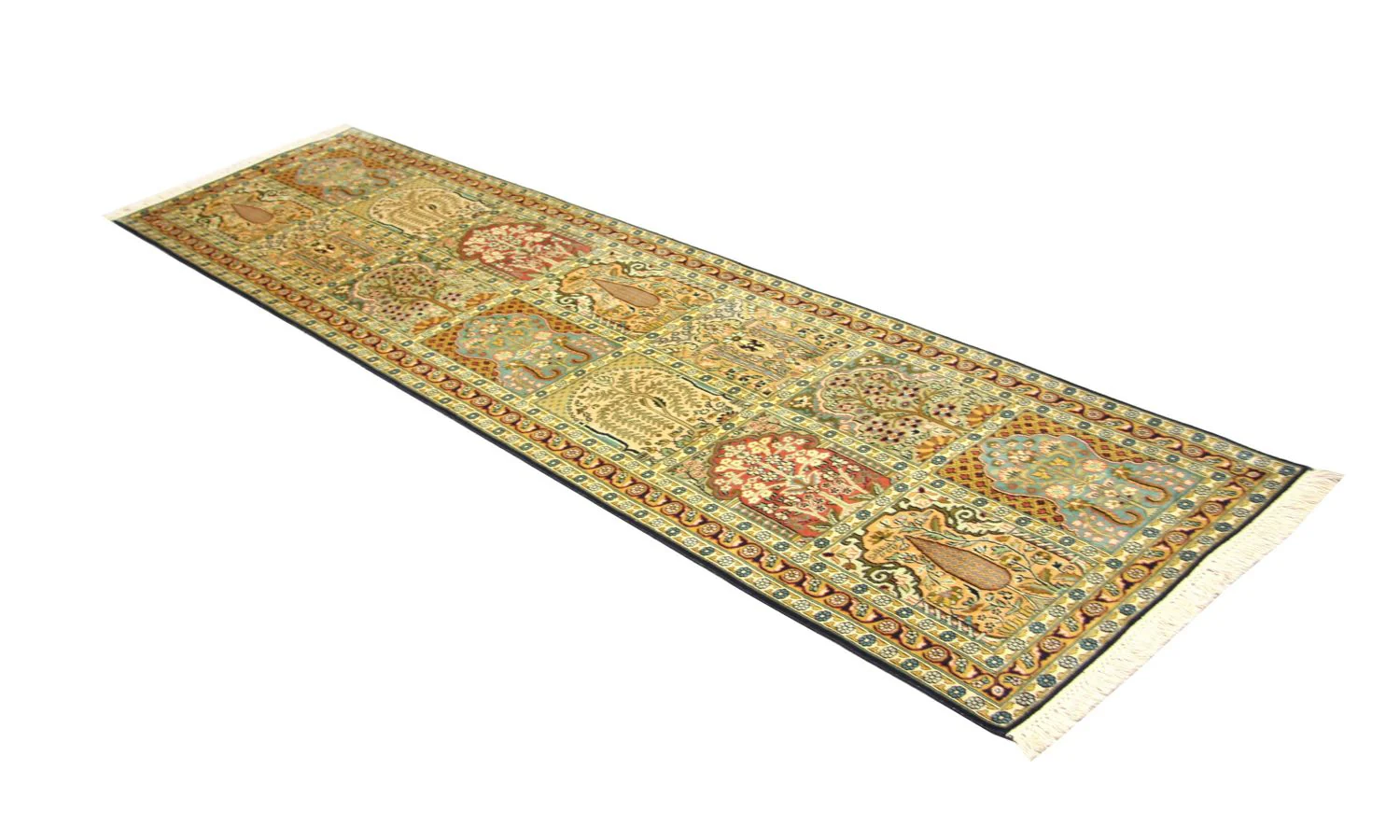 Seidenteppich - Kaschmir Seide 298 x 82 cm Teppich Läufer - Image 4