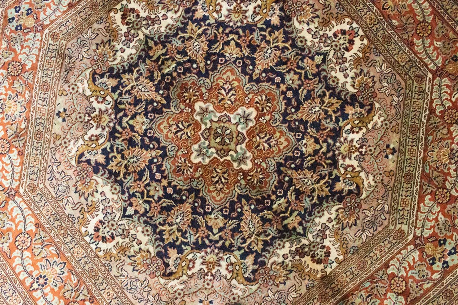 Seidenteppich - Kaschmir Seide sonderform  - 127 x 125 cm - blau - Image 2