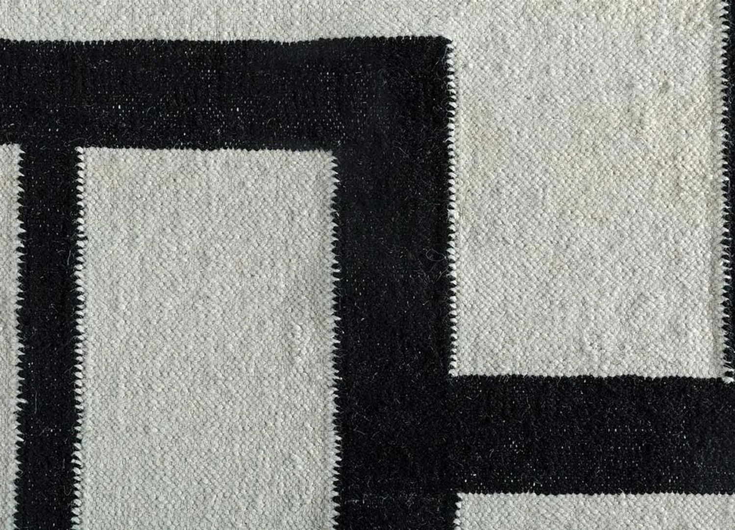 Wollteppich - 240 x 150 cm - schwarz-weiß - Image 4