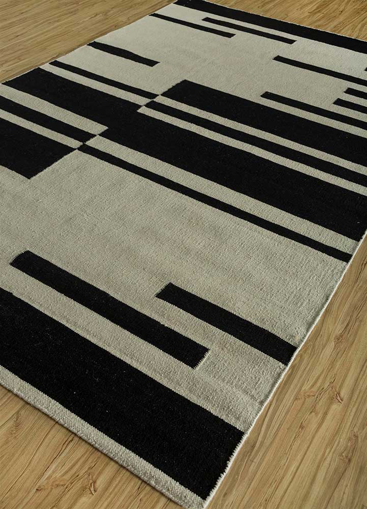 Wollteppich - 240 x 150 cm - schwarz-weiß - Image 2