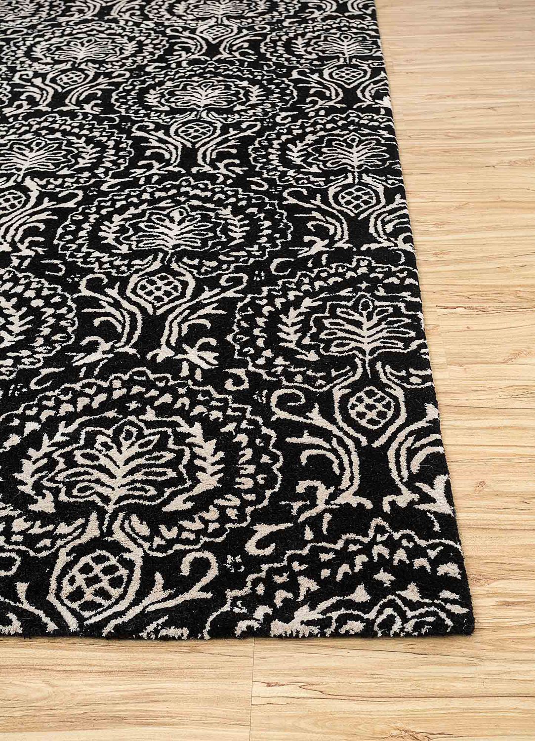 Wollteppich - 240 x 150 cm - schwarz-weiß - Image 3
