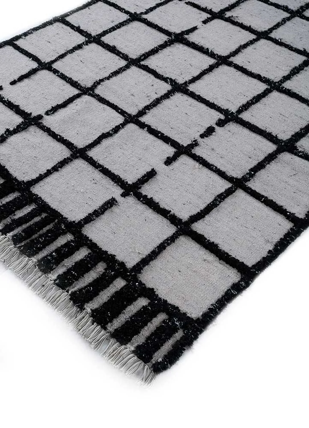 Wollteppich - 240 x 150 cm - schwarz-weiß - Image 2