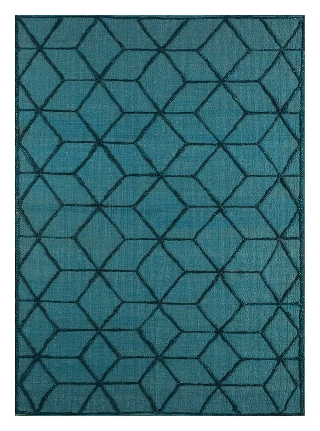 Wollteppich - 240 x 150 cm - seeblau