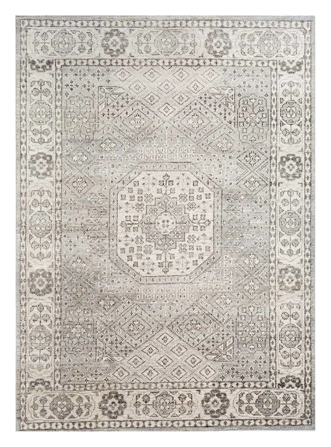 Wollteppich - 300 x 240 cm - silber