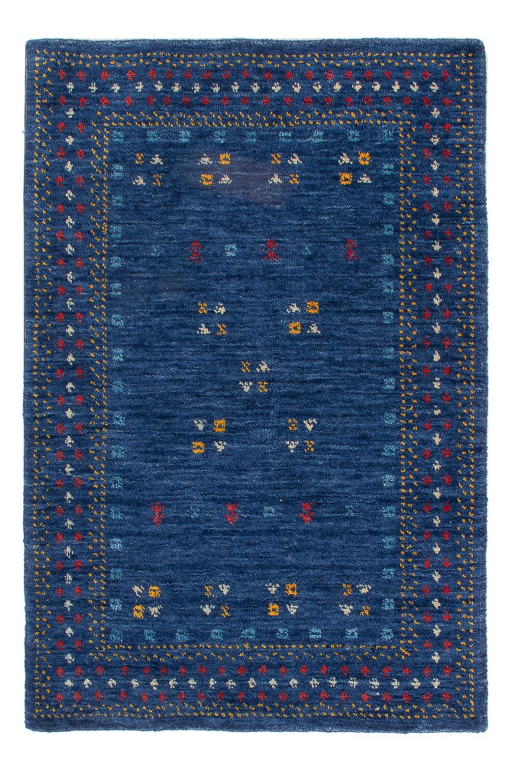 Wollteppich - 90 x 60 cm - dunkelblau