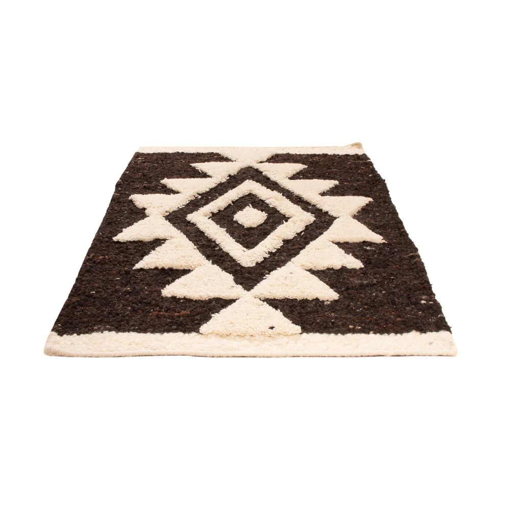 Wollteppich - 90 x 60 cm - schwarz - Image 5