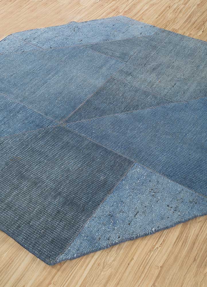 Wollteppich sonderform  - 180 x 180 cm - blau - Image 2