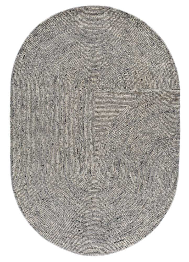 Wollteppich sonderform - 225 x 150 cm - grau
