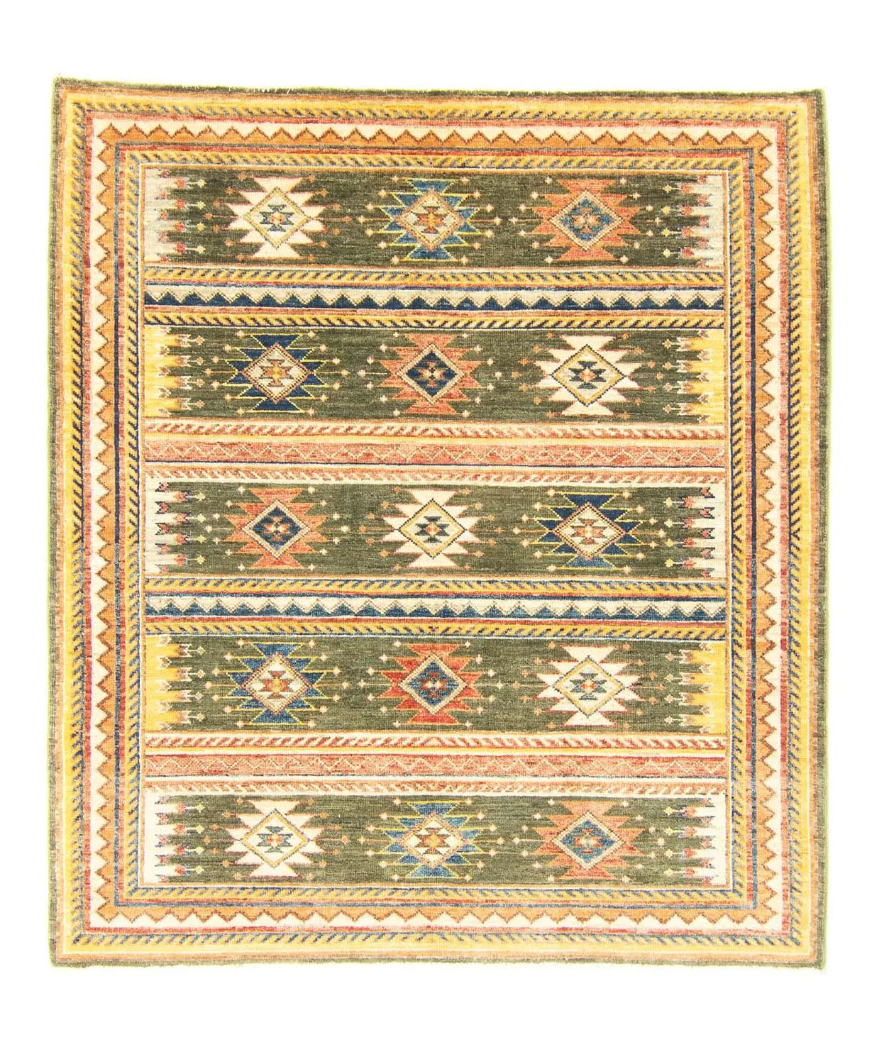 Ziegler Teppich - Modern 173 x 155 cm - grün